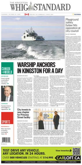 Cover of Kingston Whig-Standard