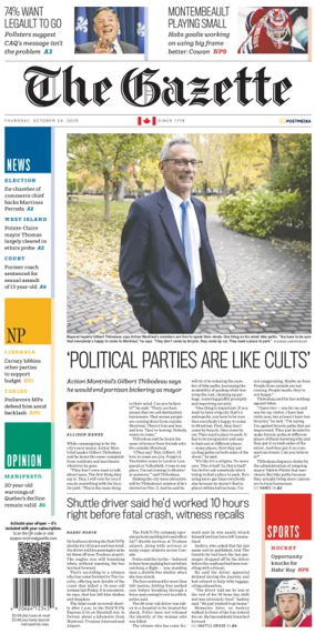 Cover of Montreal Gazette