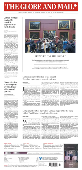 Cover of The Globe and Mail (BC Edition)