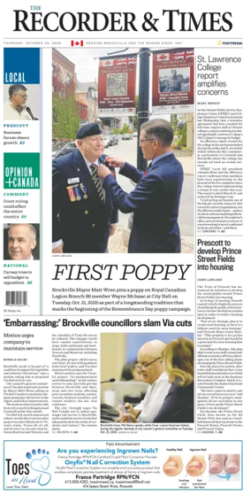 Cover of The Recorder & Times (Brockville)