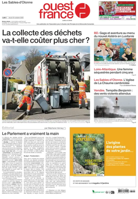 Cover of Ouest France (Les Sables-d'Olonne)