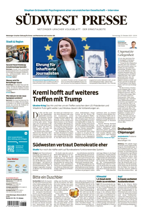 Cover of Südwest Presse (Metzinger Uracher Volksblatt / Der Ermstalbote)