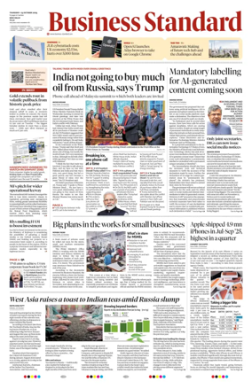 Cover of Business Standard
