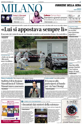 Cover of Corriere della Sera (Milano)