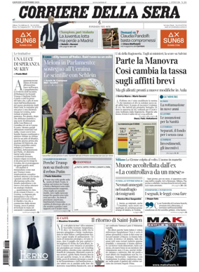 Cover of Corriere della Sera 