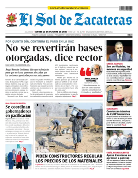 Cover of El Sol de Zacatecas