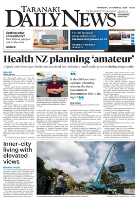 Cover of Taranaki Daily News