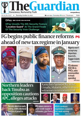 Cover of The Guardian Nigeria