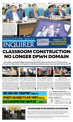 Cover of Philippine Daily Inquirer