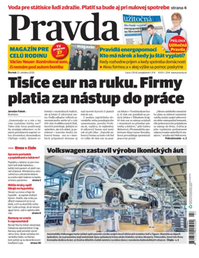 Cover of Pravda of Slovakia