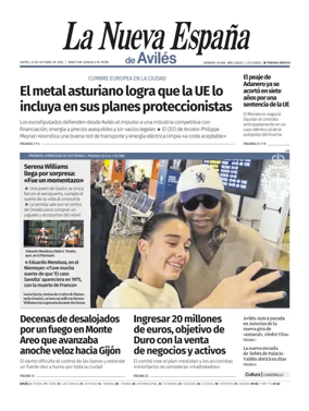 Cover of La Nueva España (Avilés)