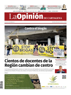 Cover of La Opinion de Murcia (Cartagena)