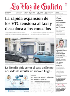 Cover of La Voz de Galicia (Lugo)