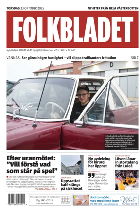 Cover of Folkbladet Västerbotten