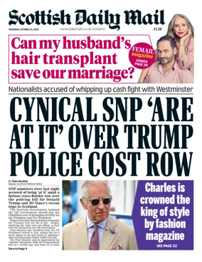 Cover of Scottish Daily Mail