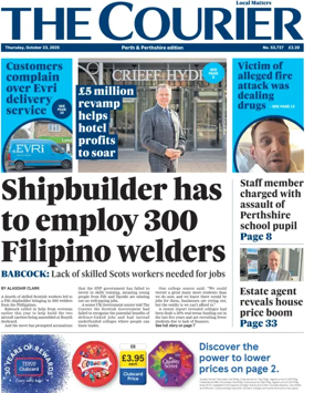 Cover of The Courier & Advertiser (Perth and Perthshire Edition)