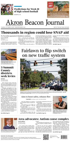 Cover of Akron Beacon Journal