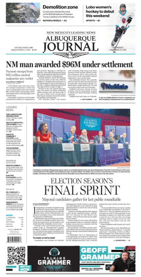 Cover of Albuquerque Journal