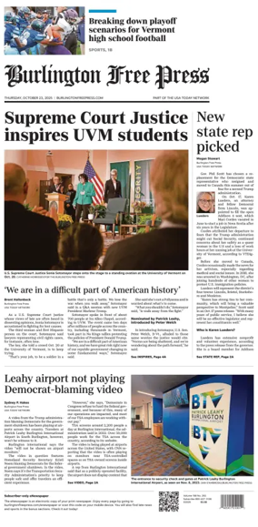 Cover of Burlington Free Press