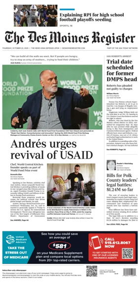 Cover of The Des Moines Register