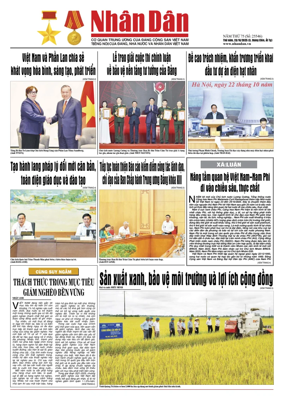 Cover of Nhan Dan newspaper