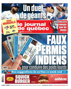 Cover of Le Journal de Quebec