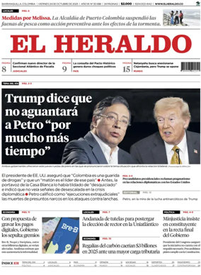 Cover of El Heraldo (Colombia)