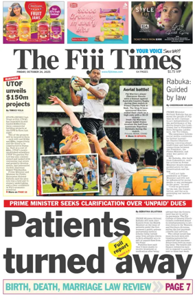 Cover of The Fiji Times