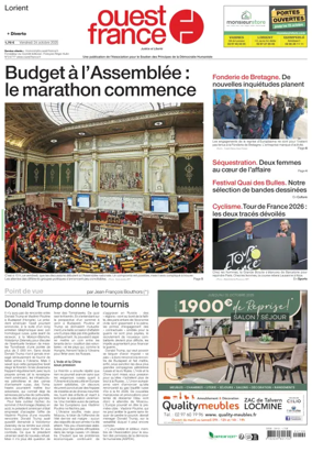 Cover of Ouest France (Lorient)