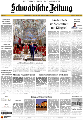 Cover of Schwaebische Zeitung (Leutkirch / Isny / Bad Wurzach)