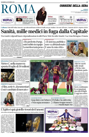 Cover of Corriere della Sera (Roma)