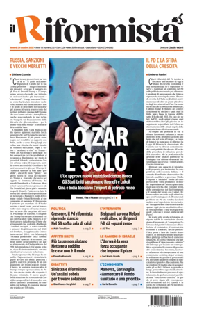 Cover of Il Riformista (Italy)