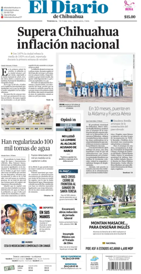 Cover of El Diario de Chihuahua