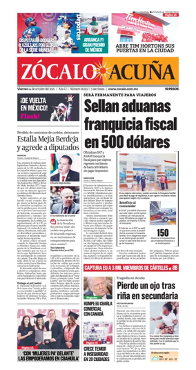 Cover of Zócalo Acuña