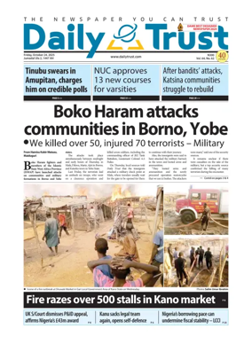 Cover of Daily Trust