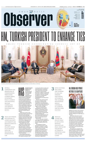 Cover of Oman Daily Observer