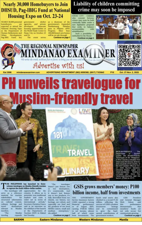 Cover of The Mindanao Examiner Regional Newspaper