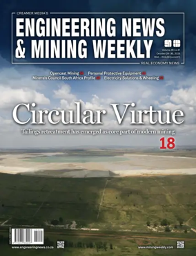 Cover of Engineering News and Mining Weekly