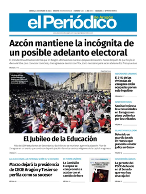 Cover of El Periódico Aragón