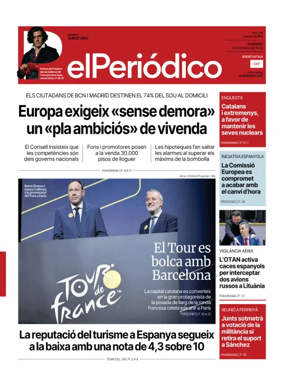 Cover of El Periódico de Catalunya (Català)