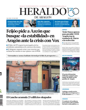 Cover of Heraldo de Aragón