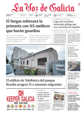 Cover of La Voz de Galicia (Lugo)