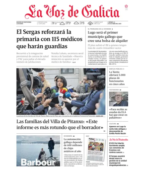 Cover of La Voz de Galicia (Pontevedra)