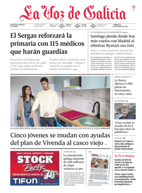 Cover of La Voz de Galicia (Santiago)