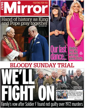 Cover of Daily Mirror (Northern Ireland)
