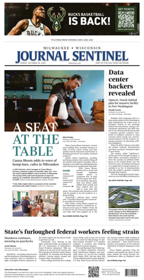 Cover of Milwaukee Journal Sentinel