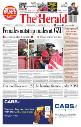 Cover of The Herald (Zimbabwe)