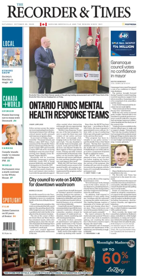 Cover of The Recorder & Times (Brockville)