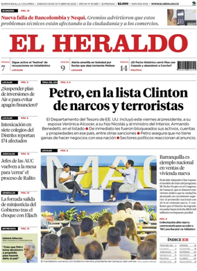 Cover of El Heraldo (Colombia)