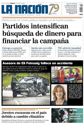 Cover of La Nacion (Costa Rica)